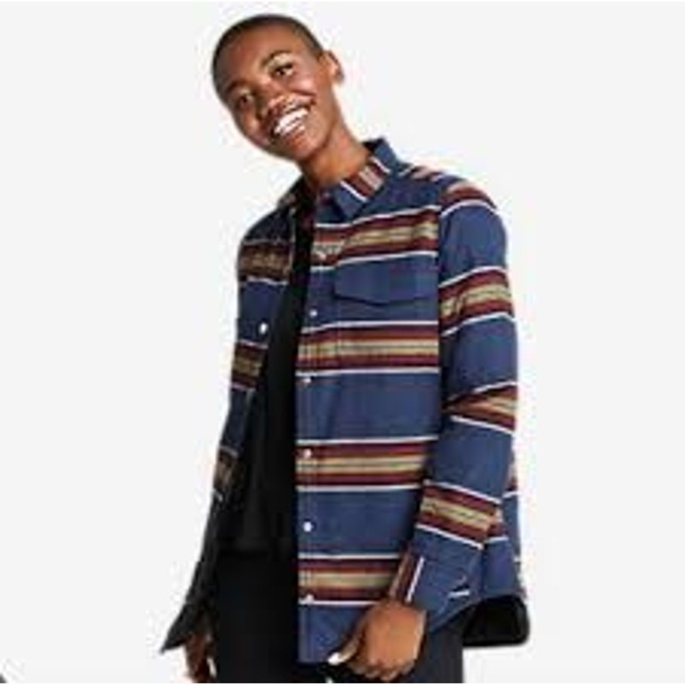 Eddie Bauer Plaid Flannel Shirt Jacket Gorpcore Cabincore Buttons Unisex